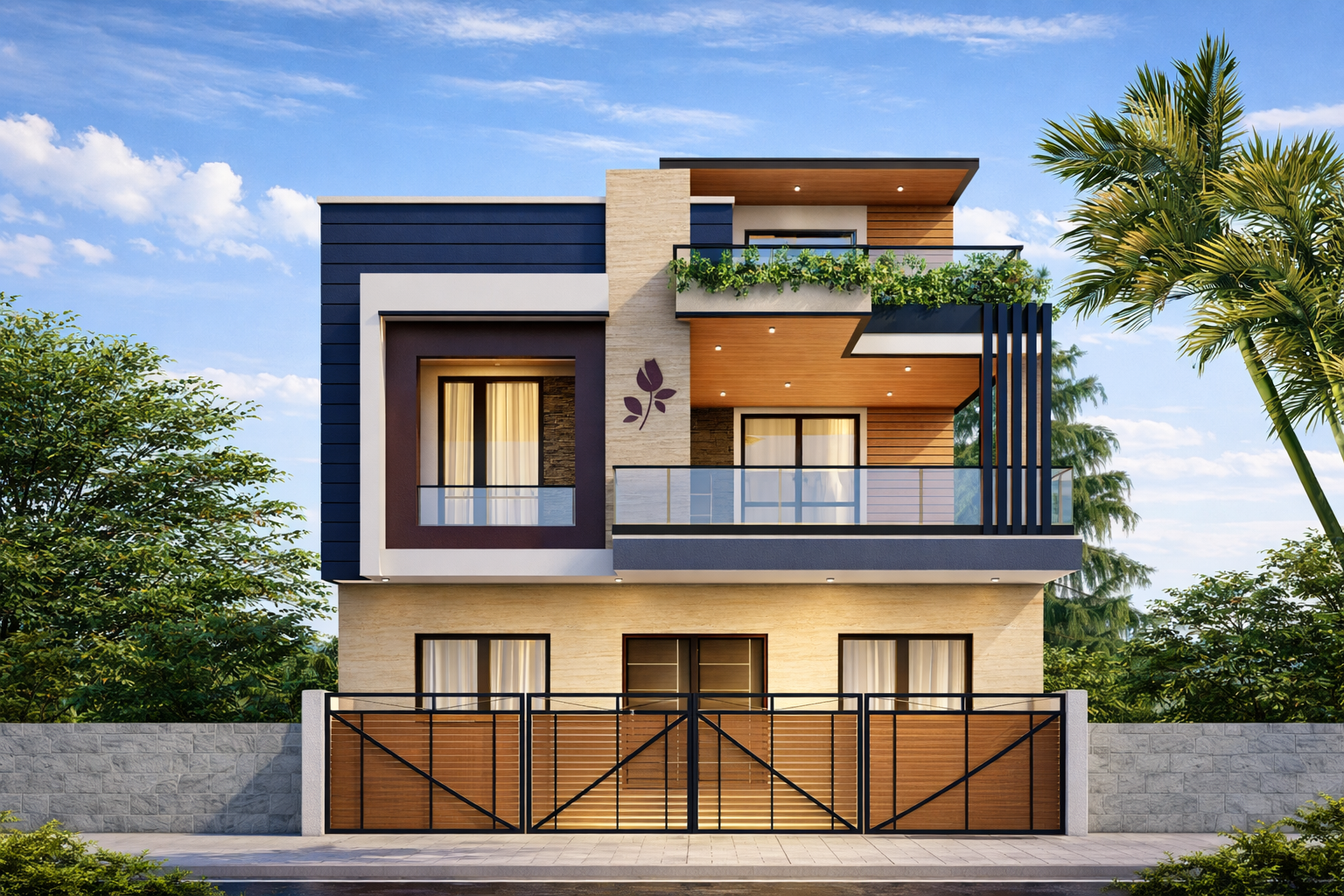 Modern suburban home with garden