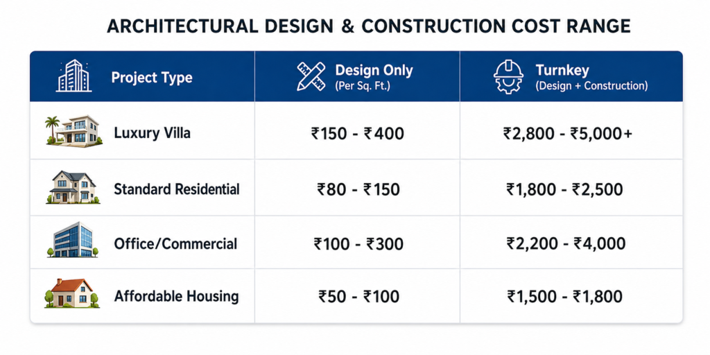 Architecture Cost Comparison in Jaipur
